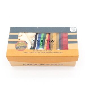 Pendleton Kids National Park 3 Pack Crew Socks Glacier Crater Lake Zion Size M